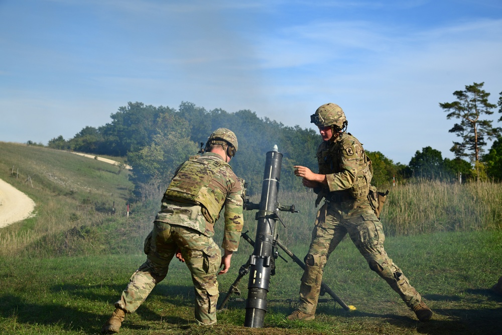 11C Sky Soldiers Provide Mortar Support for Combined Arms Live Fire Exercise