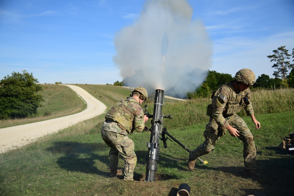 11C Sky Soldiers Provide Mortar Support for Combined Arms Live Fire Exercise