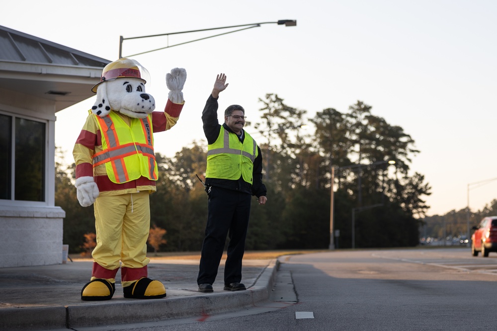 Camp Lejeune FESD greets Marines and visitors at the Wilson Gate