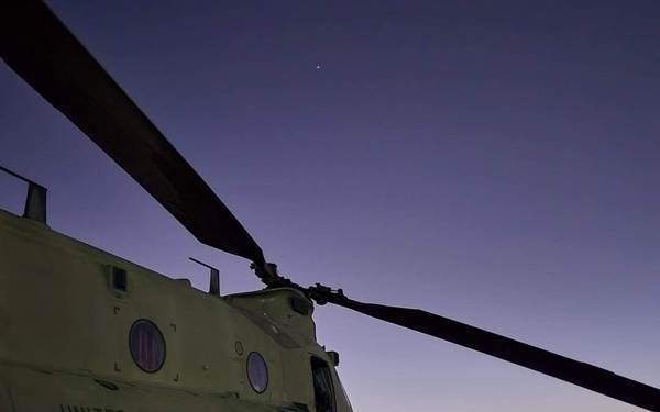 CH-47 OVERLOOKS ERBIL IRAQ