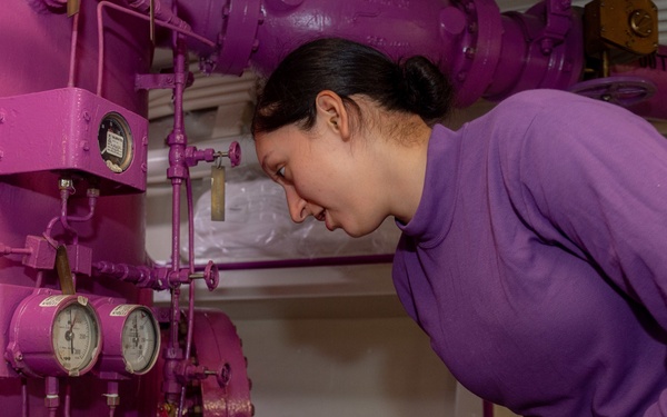 USS Ronald Reagan Sailors work on JP-5 pumps