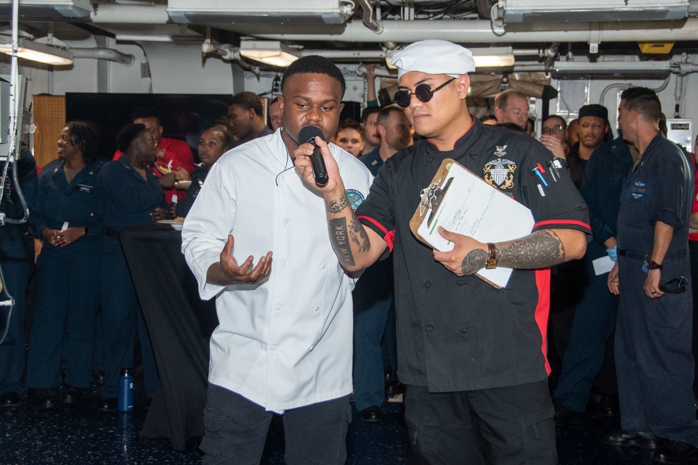 USS Ronald Reagan (CVN 76) Sailors participate in a cook-off