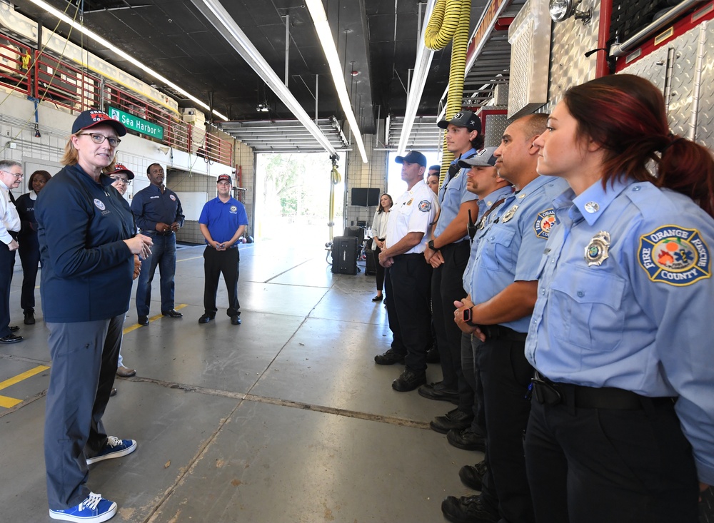 FEMA Administrator Criswell and US Fire Administrator Lori Moore-Merrell Meet with Orange County Fire Department