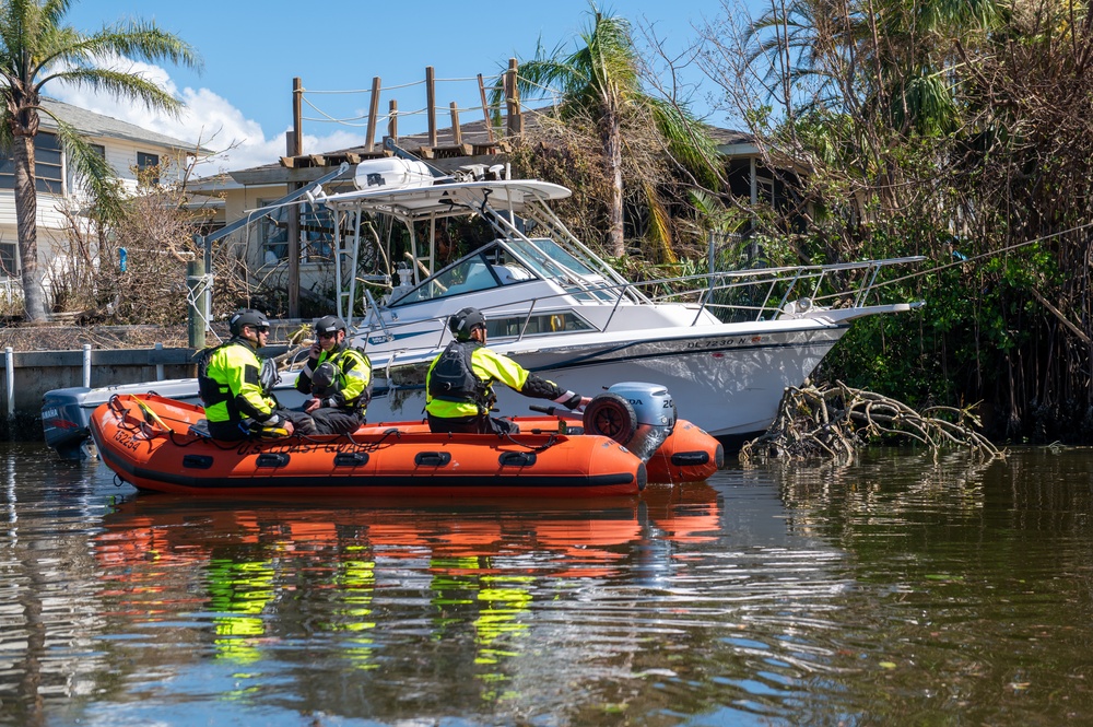 Coast Guard surveys Pine Island, Florida, for people in need