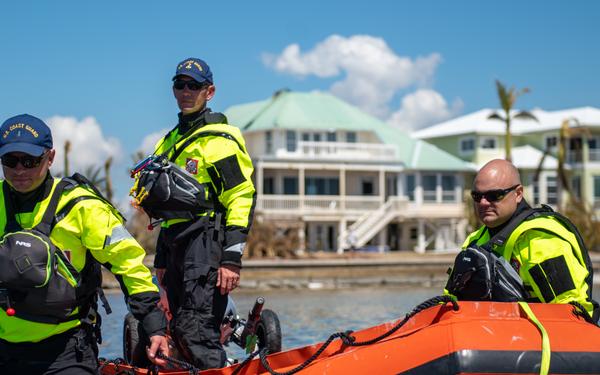 Coast Guard surveys Pine Island, Florida, for people in need