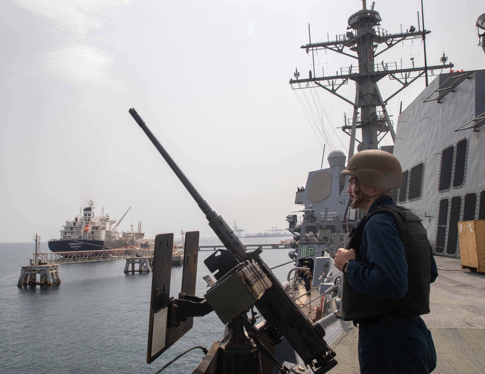 USS Nitze pulls into the Port of Djibouti