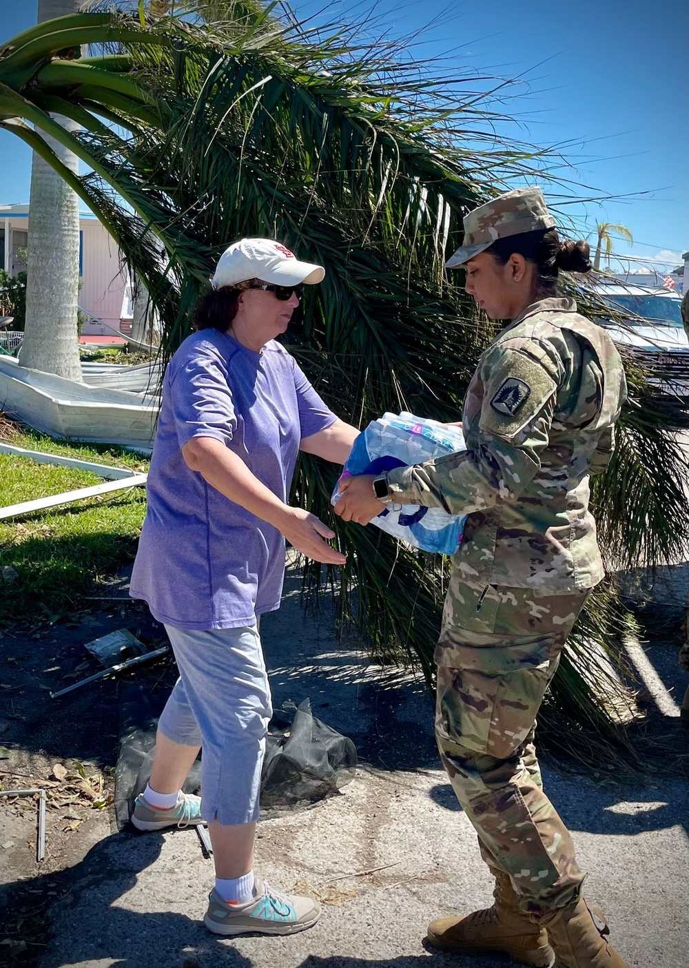 Florida National Guard Soldiers deliver food and water