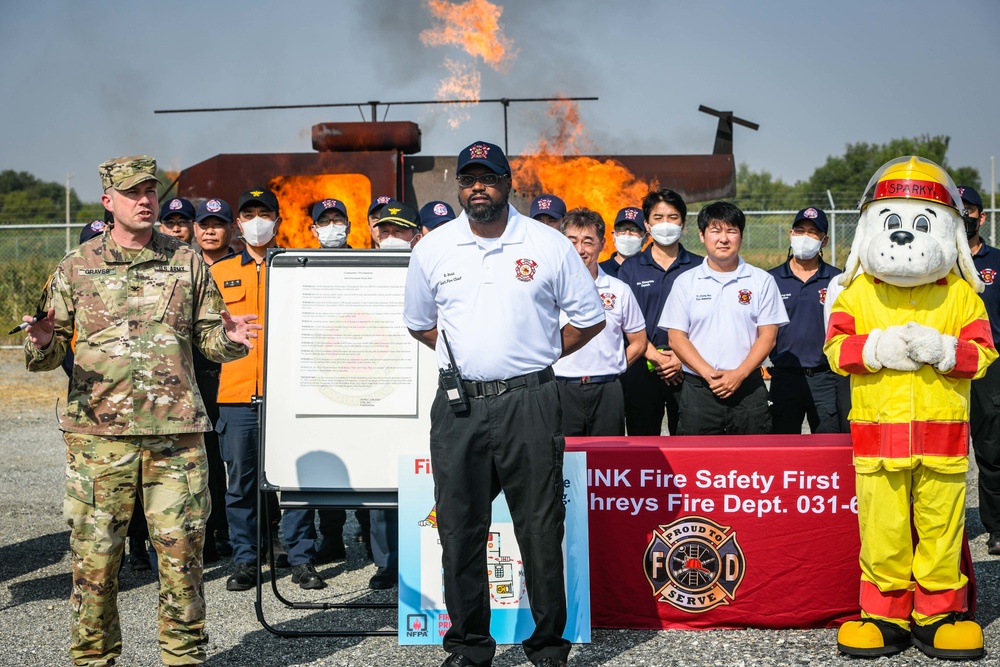 USAG Humphreys command team participates in Fire Prevention Week 2022 kickoff