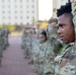 Soldiers from 1st Signal Brigade go on a ruck march for physical training in the morning.