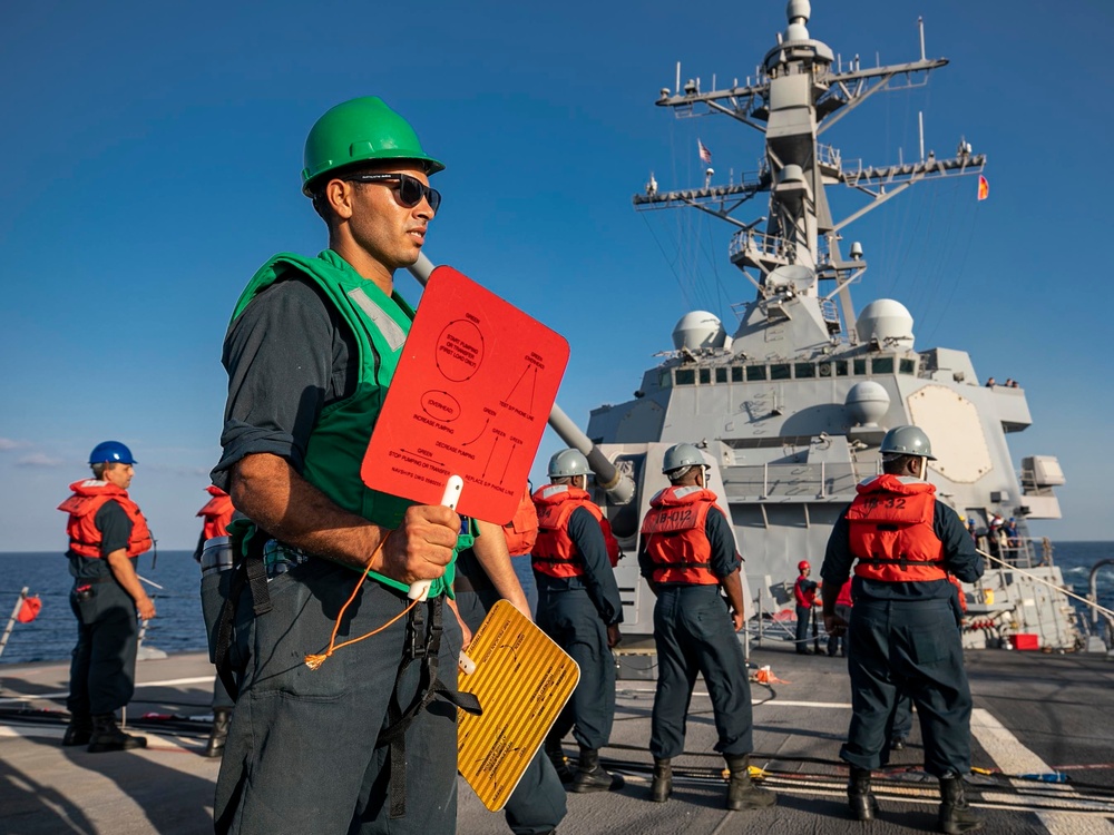 USS Delbert D. Black Conducts RAS with USNS Matthew Perry