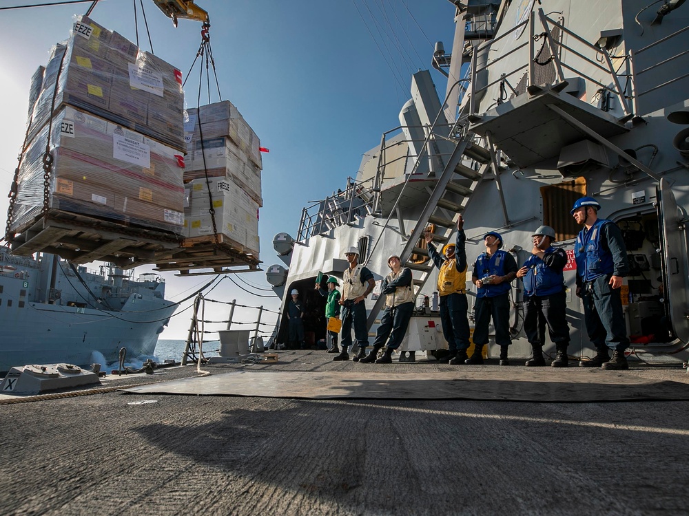 USS Delbert D. Black Conducts RAS with USNS Matthew Perry