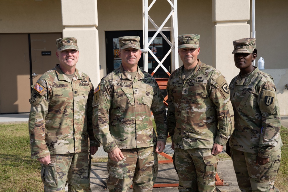 Brig. Gen Kevin Meisler from 311th Signal Command visits 41st Signal battalion, and recognizes soldiers for their hard work.