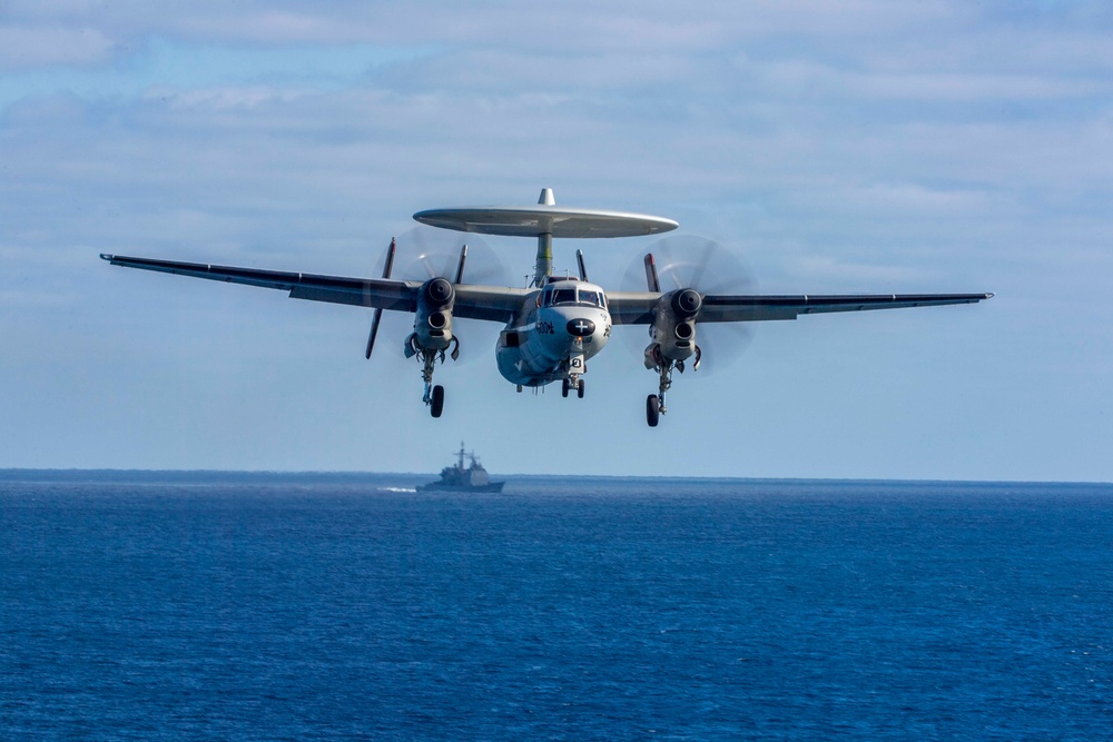 An E-2C Hawkeye Prepares To Perform A Touch And Go