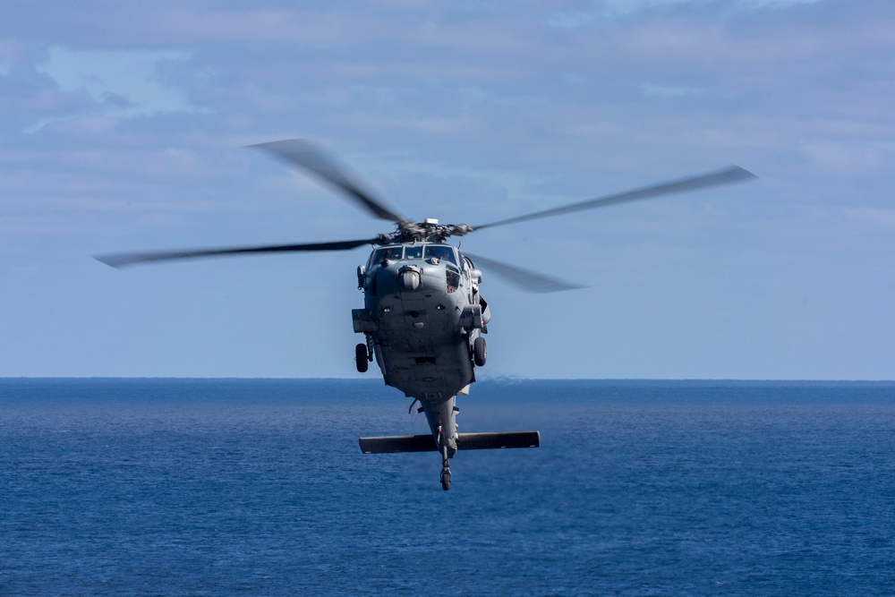 An MH-60S Sea Hawk Helicopter Prepares To Land