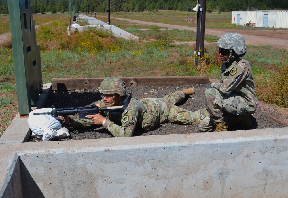 The 505th Signal Brigade trains at the range on Camp Navajo