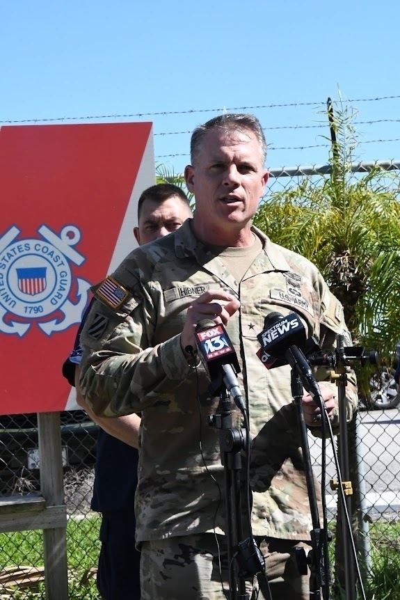 USACE addresses media after overflight to assess Hurricane Ian damaged areas