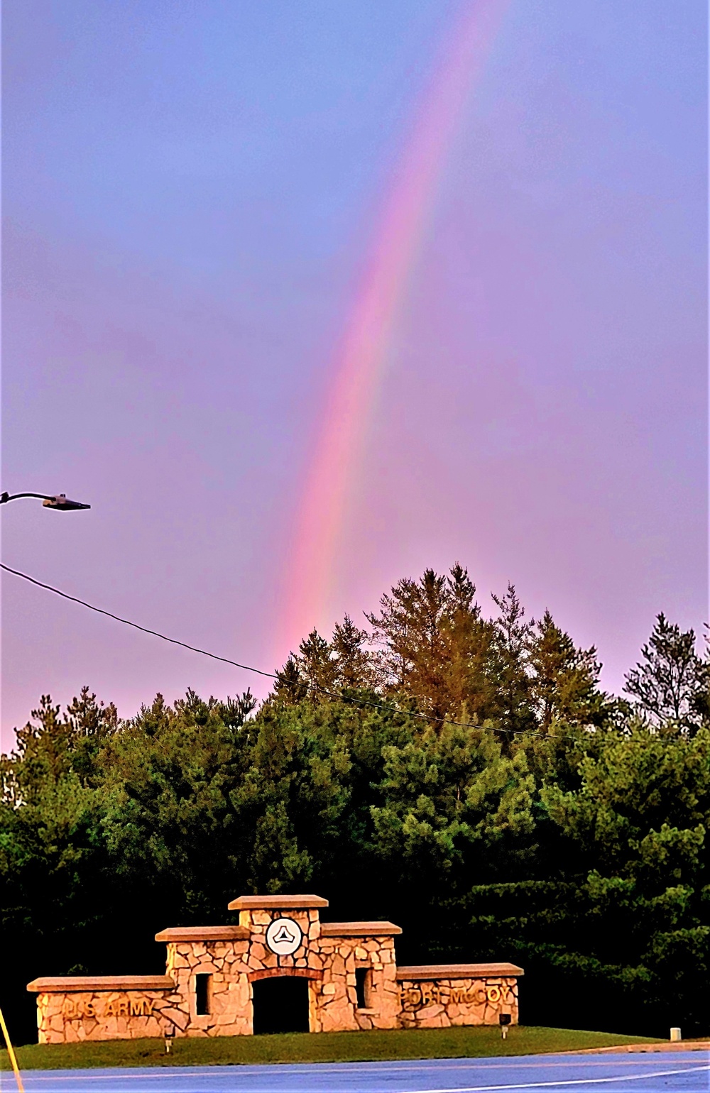 Rare rainbow forms over Fort McCoy in September 2022