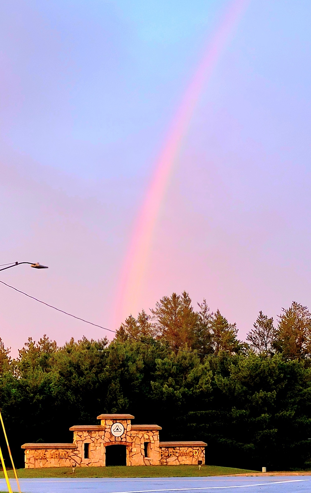 Rare rainbow forms over Fort McCoy in September 2022