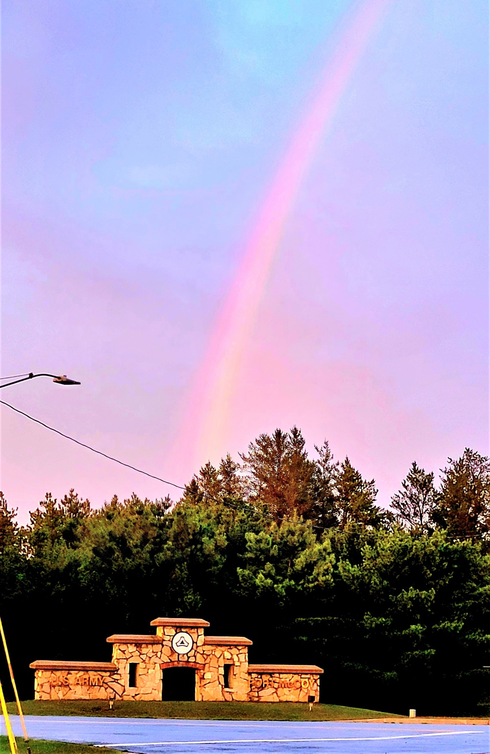 Rare rainbow forms over Fort McCoy in September 2022