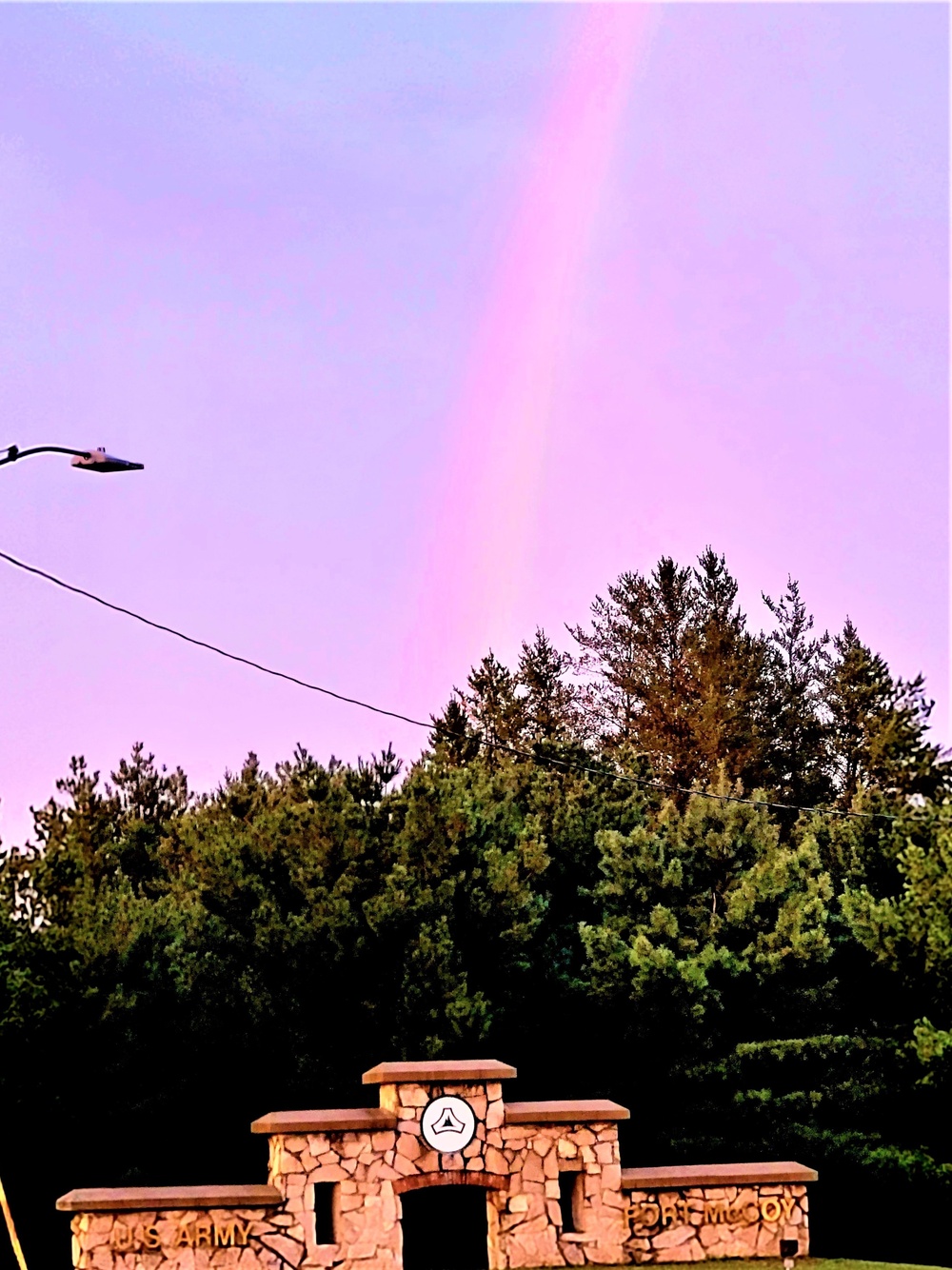 Rare rainbow forms over Fort McCoy in September 2022