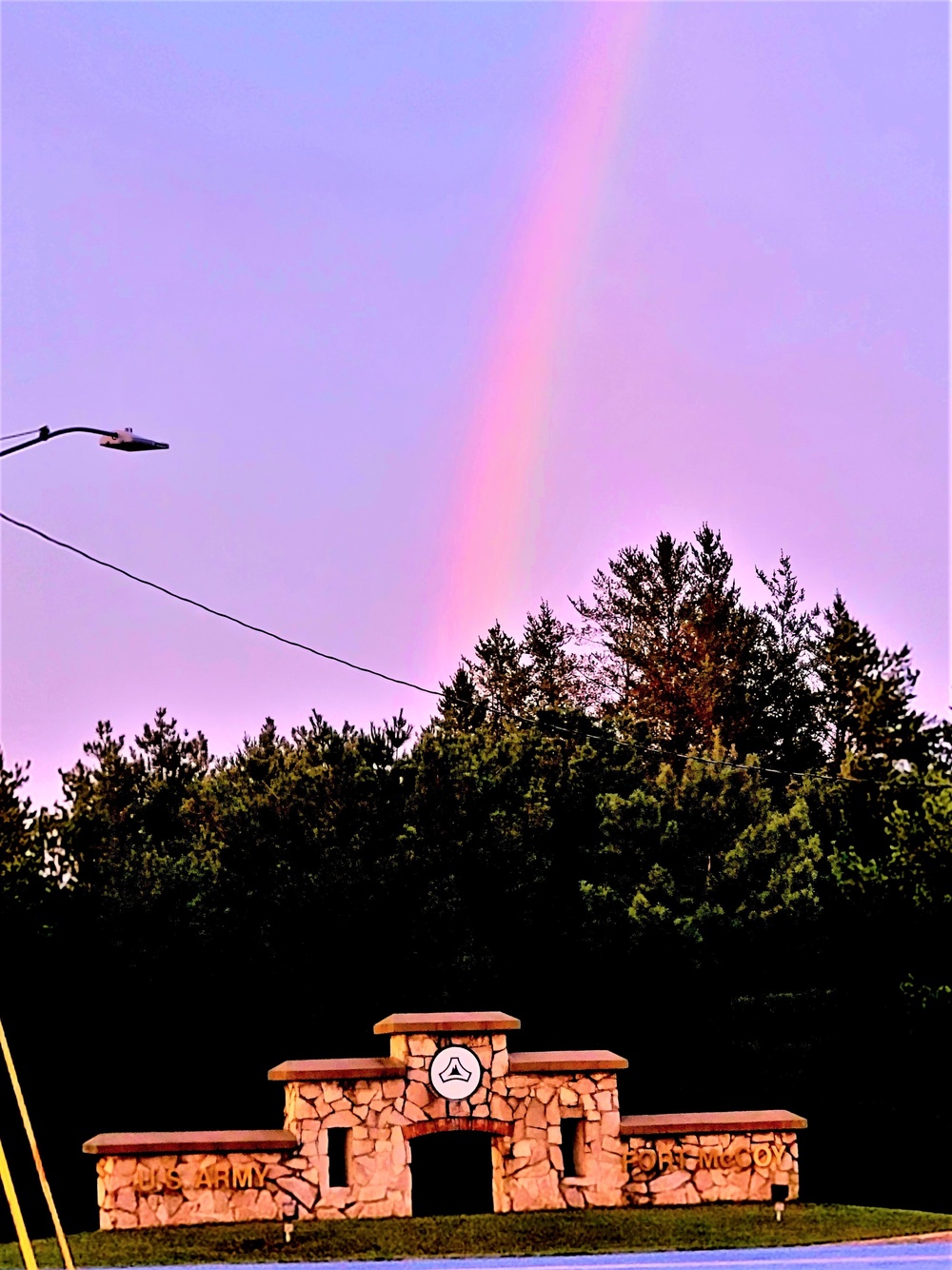 Rare rainbow forms over Fort McCoy in September 2022