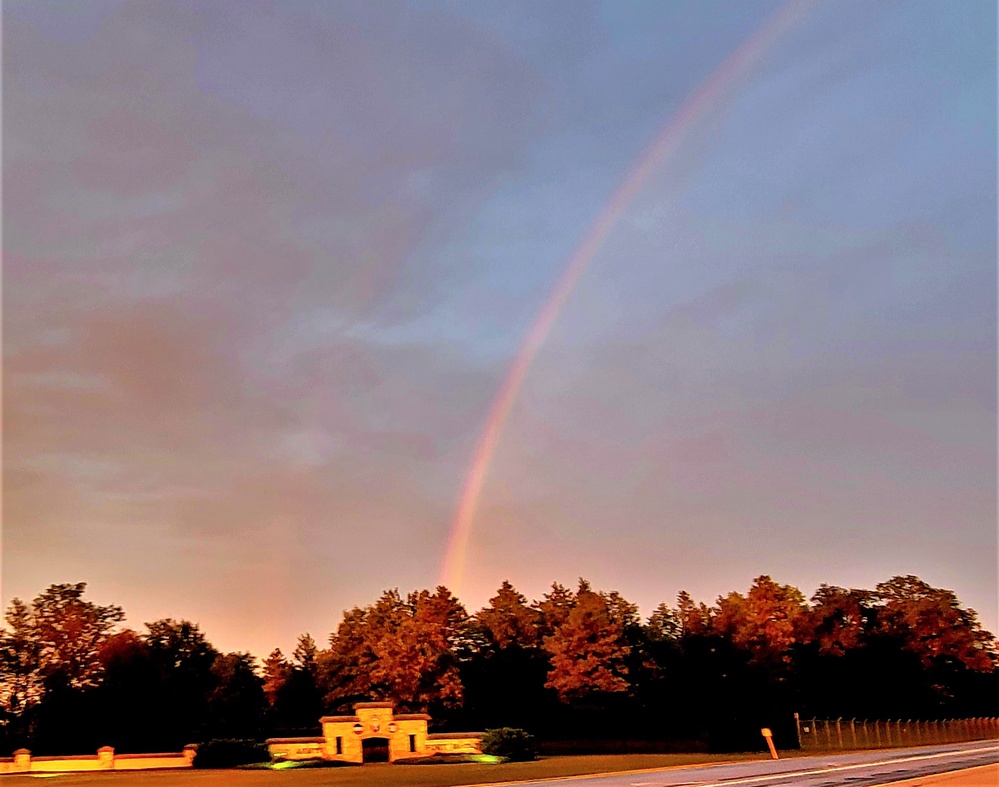 Rare rainbow forms over Fort McCoy in September 2022