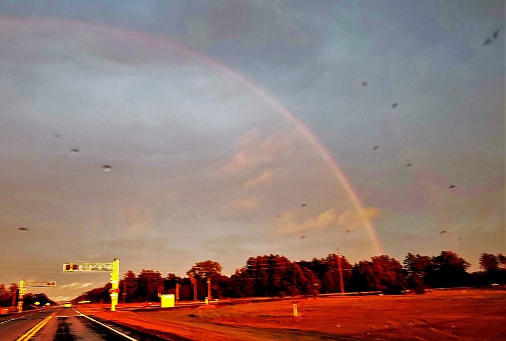 Rare rainbow forms over Fort McCoy in September 2022