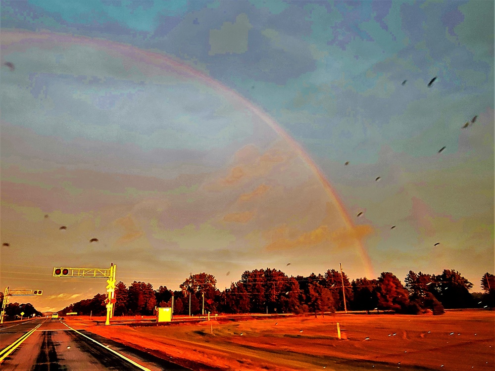 Rare rainbow forms over Fort McCoy in September 2022