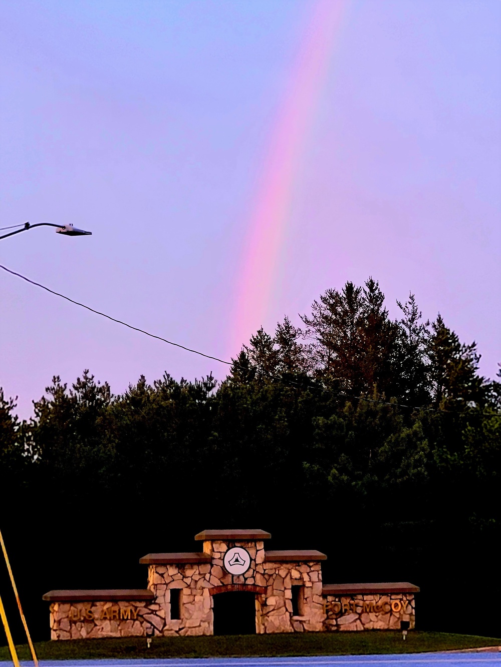 Rare rainbow forms over Fort McCoy in September 2022