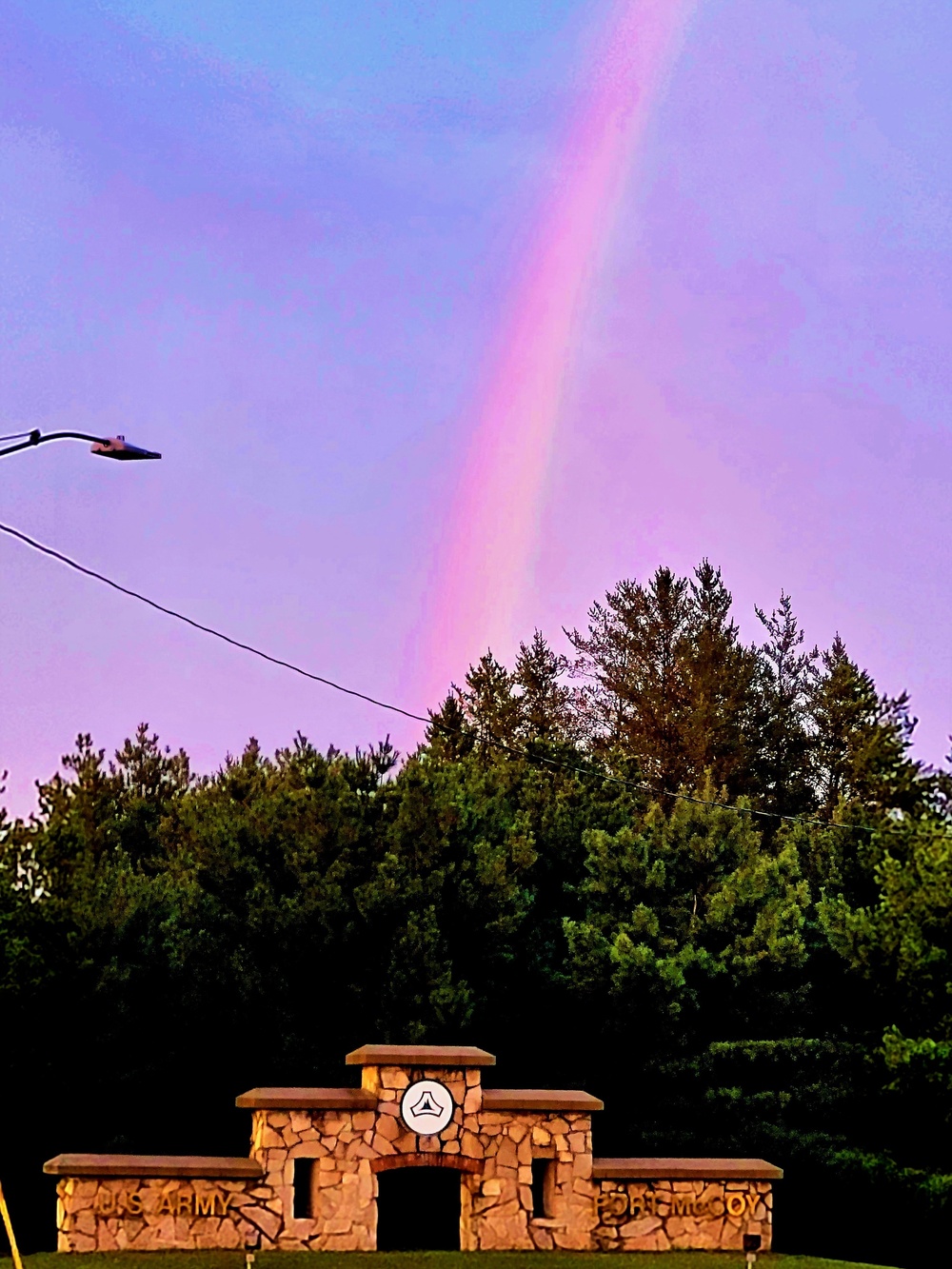Rare rainbow forms over Fort McCoy in September 2022