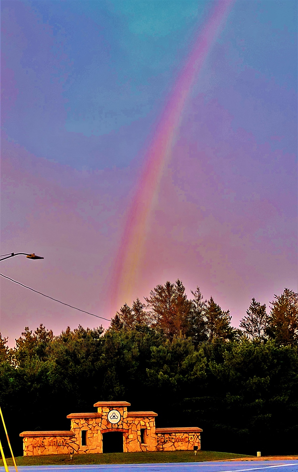 Rare rainbow forms over Fort McCoy in September 2022
