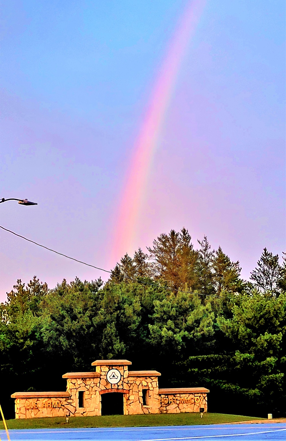 Rare rainbow forms over Fort McCoy in September 2022