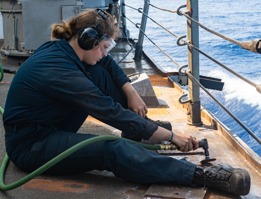 USS Milius (DDG 69) Sails In The Philippine Sea