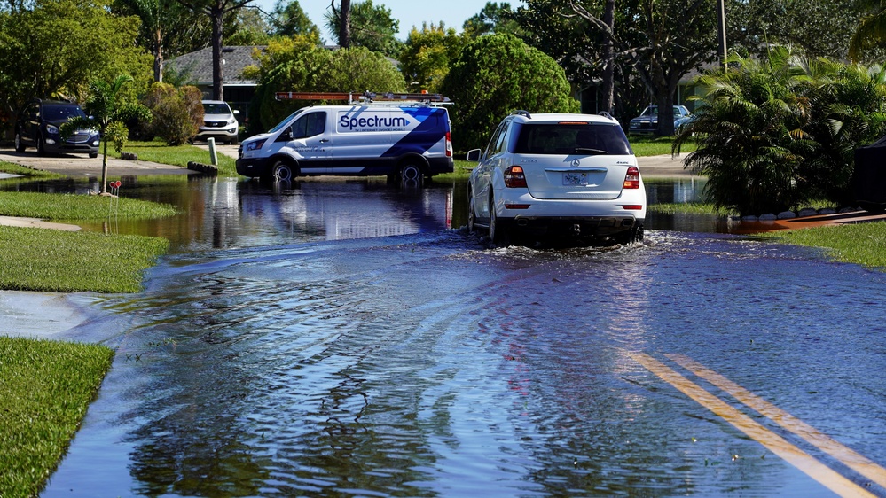 Flooded Street in a Local Florida Neighborhood