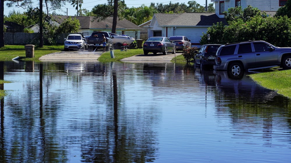 Flooded Street in a Local Florida Neighborhood