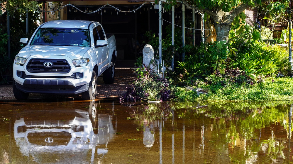 Flooded Street in a Local Florida Neighborhood