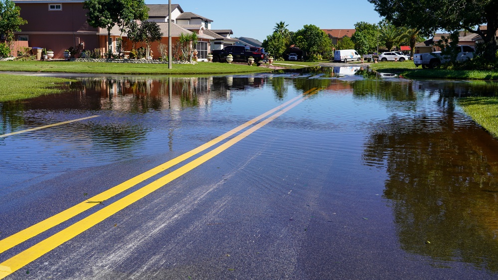 Flooded Street in a Local Florida Neighborhood