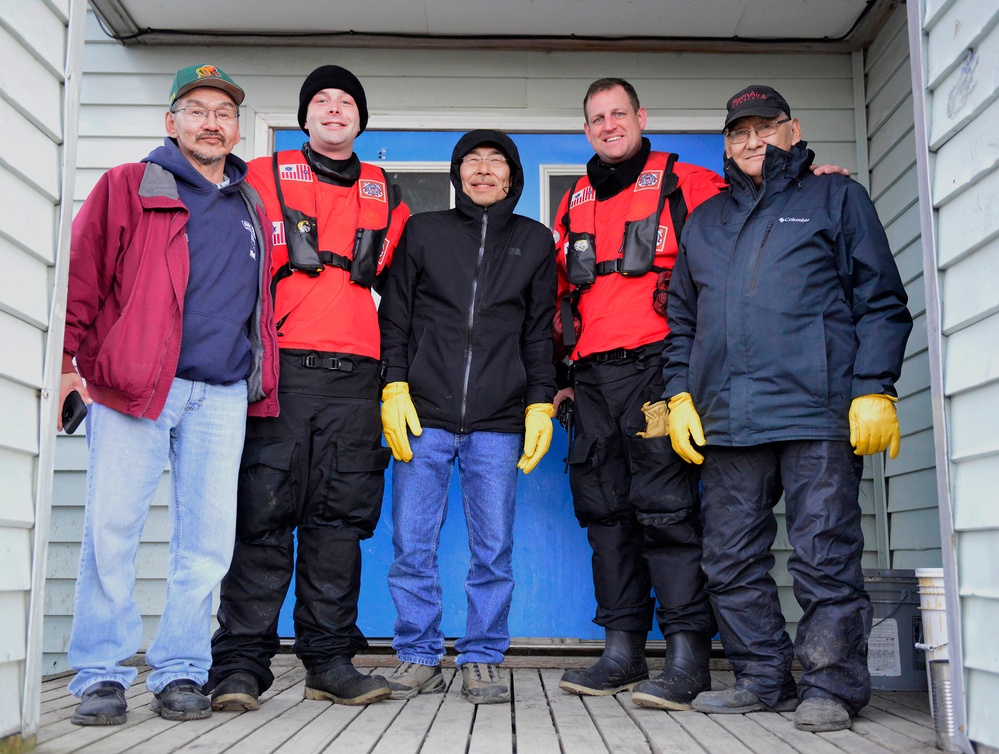 Coast Guard Cutter Stratton crew meets with local leaders in Savoonga, Alaska