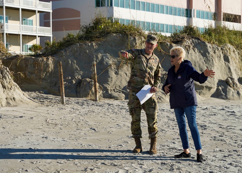 USACE leaders assess damage along the Grand Strand following Hurricane Ian.