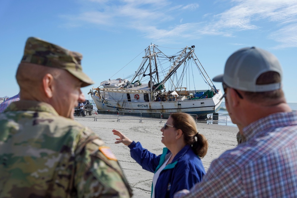 USACE leaders assess damage along the Grand Strand following Hurricane Ian.