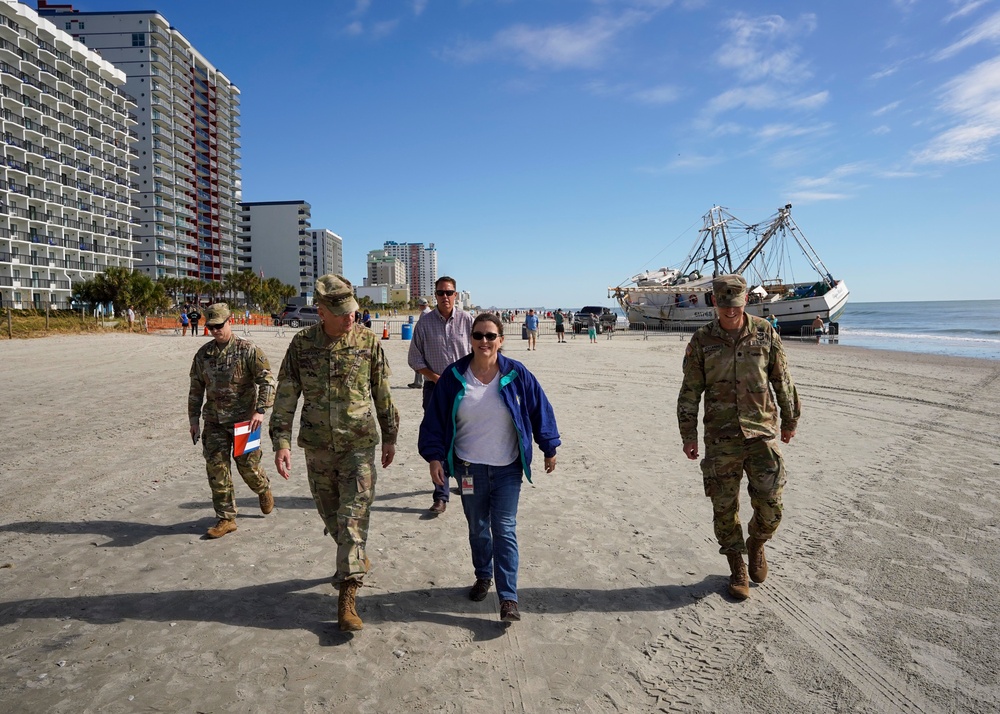 USACE leaders assess damage along the Grand Strand following Hurricane Ian.