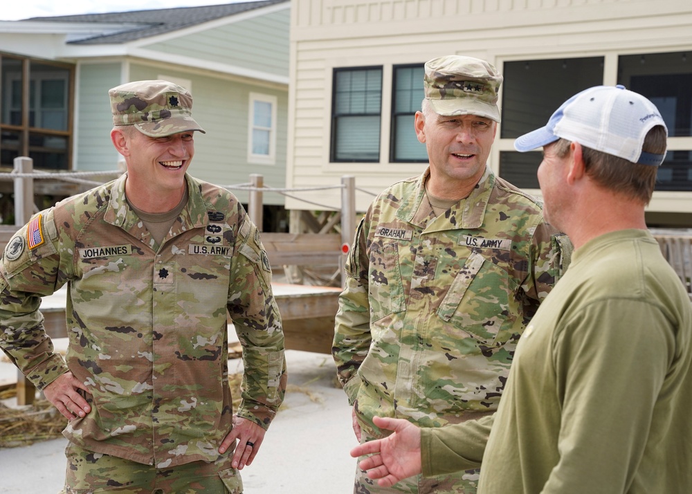 USACE leaders assess damage along the Grand Strand following Hurricane Ian.