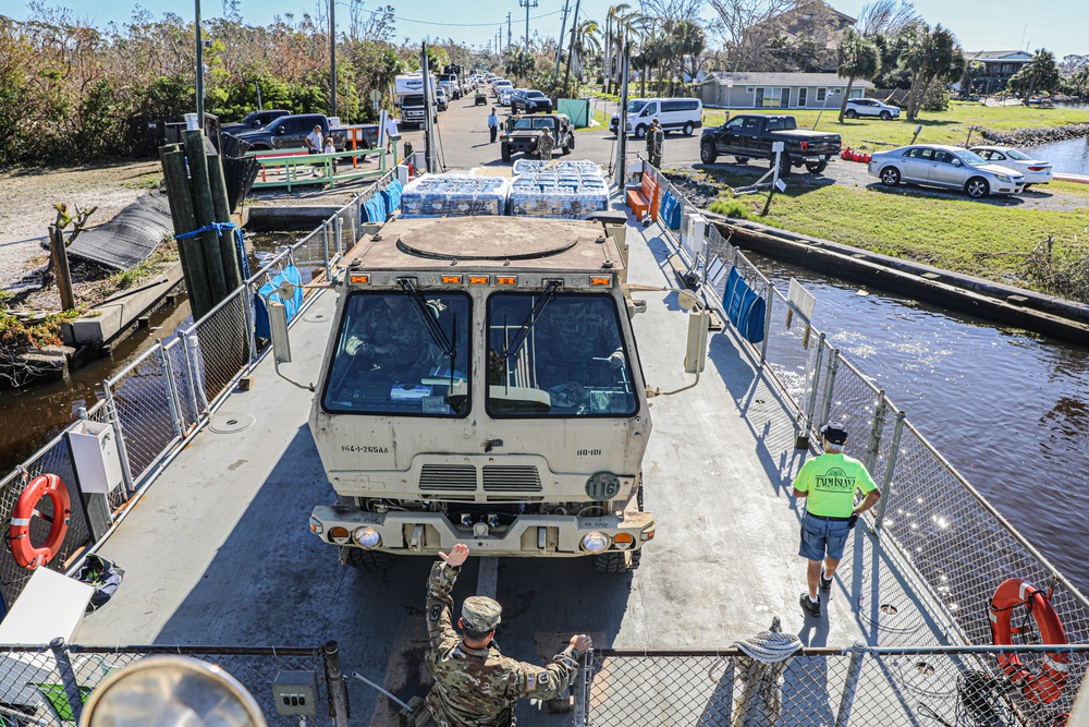 Soldiers Taking Supplies to Islands Hit by Hurricane Ian