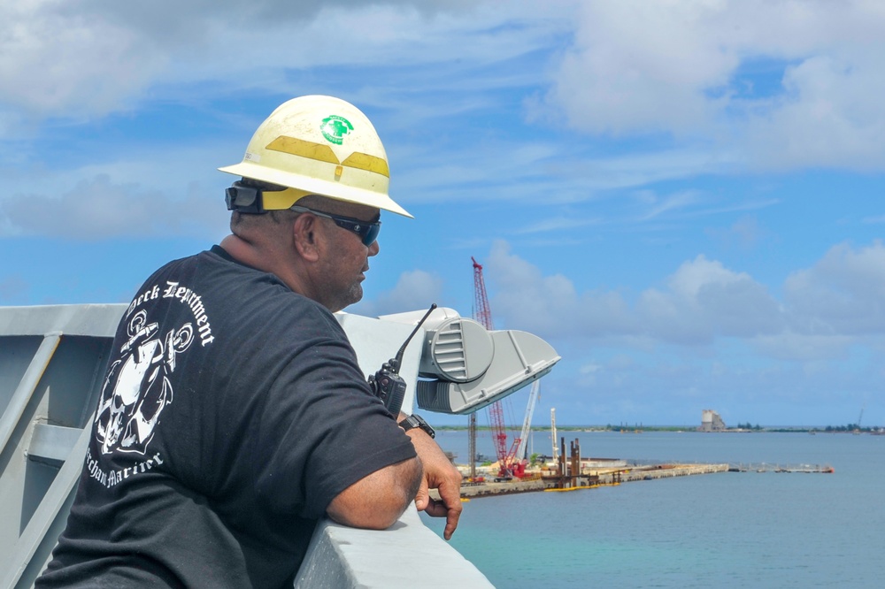 USS Frank Cable Departs Guam