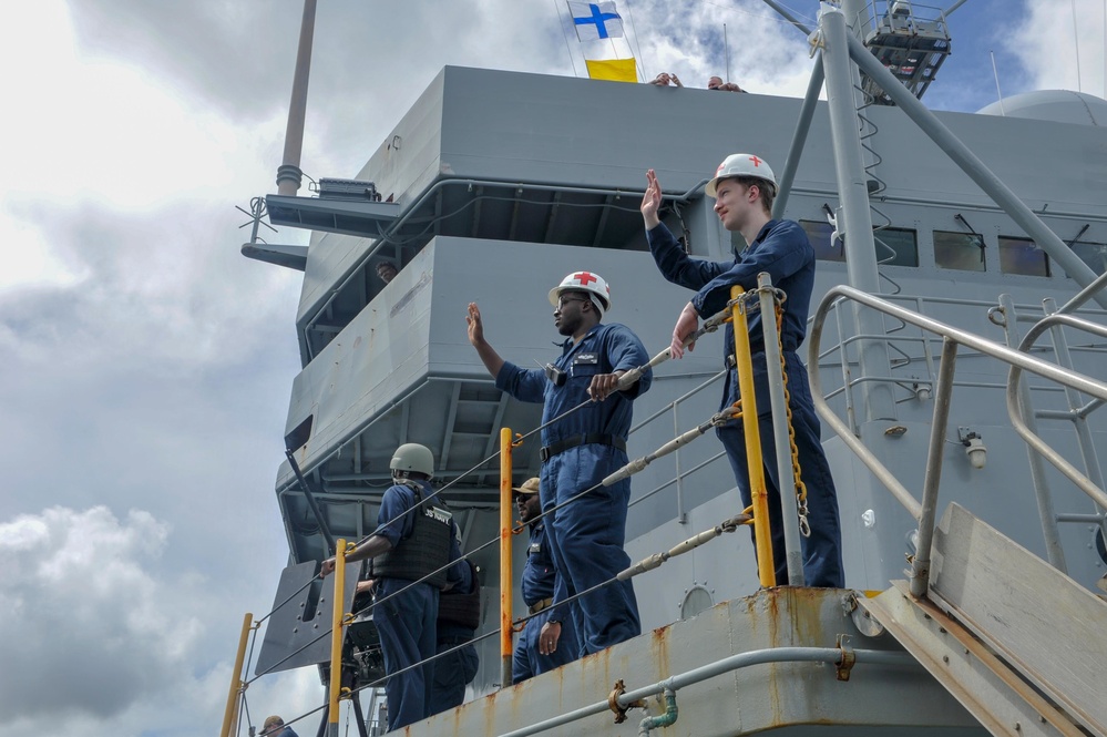 USS Frank Cable Departs Guam