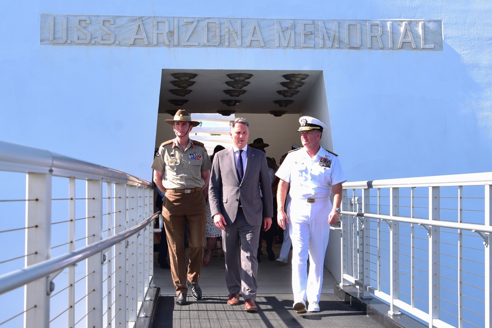 Commander, U.S. Pacific Fleet Tours USS Arizona with Australian Deputy Prime Minister and Minister for Defence