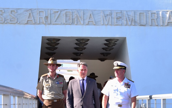 Commander, U.S. Pacific Fleet Tours USS Arizona with Australian Deputy Prime Minister and Minister for Defence