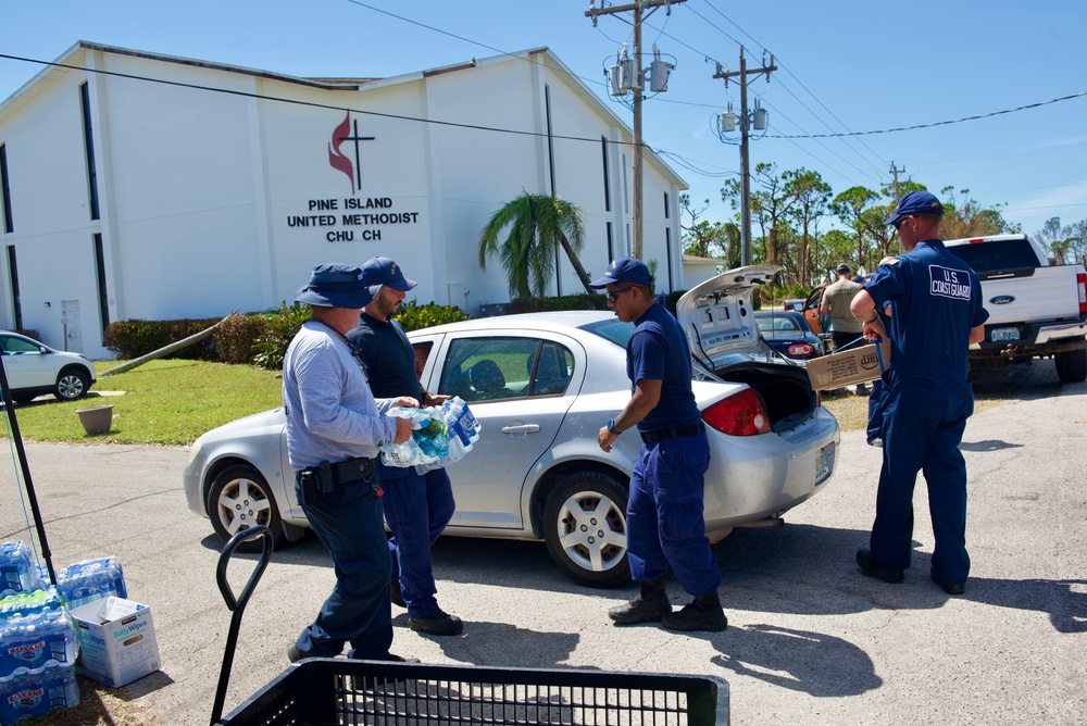 Coast Guard provides supplies to Pine Island, Florida residents