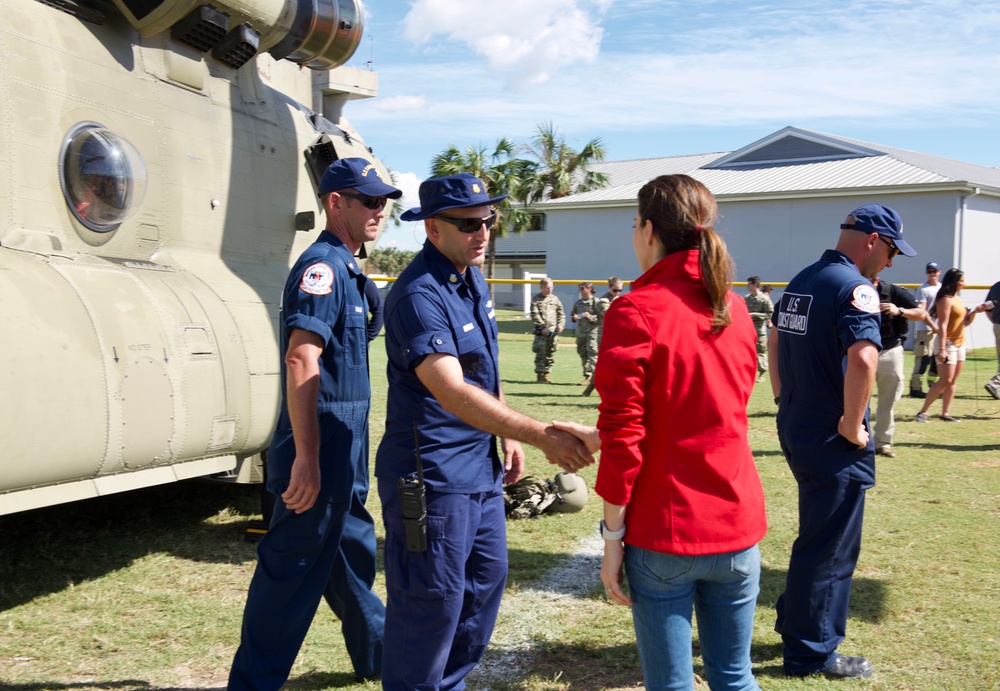 First Lady of Florida Casey DeSantis visits Coast Guard members in the wake of Hurricane Ian