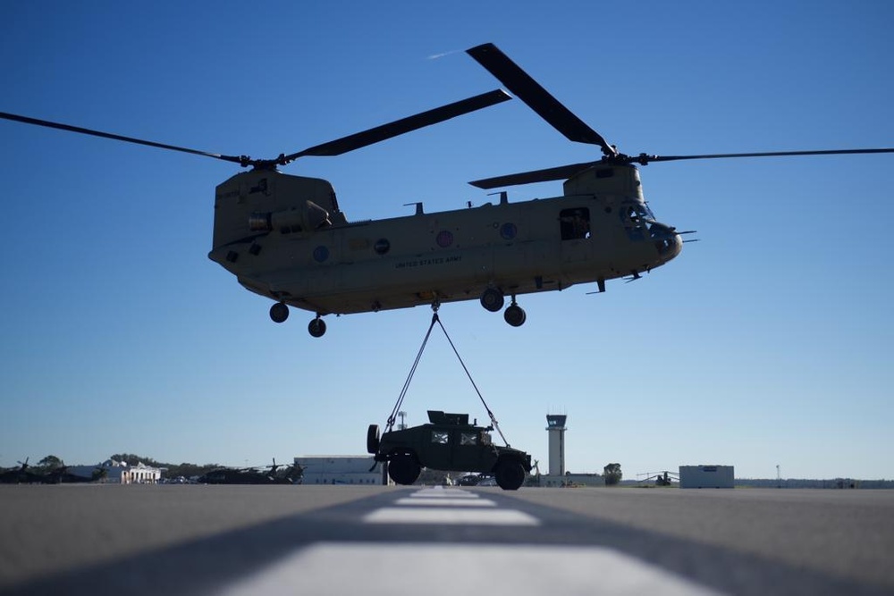 The Florida Army National Guard begins airlifting vehicles and additional assets